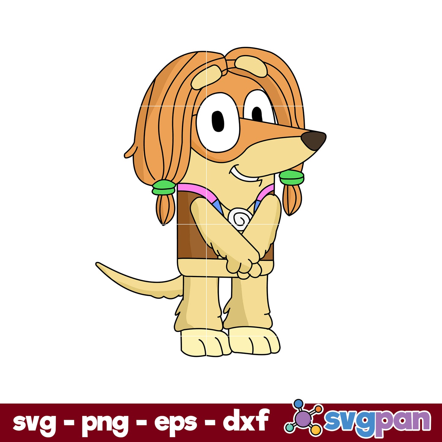 Indy Bluey SVG, Bluey SVG, Cartoon SVG PNG DXF EPS Digital File.