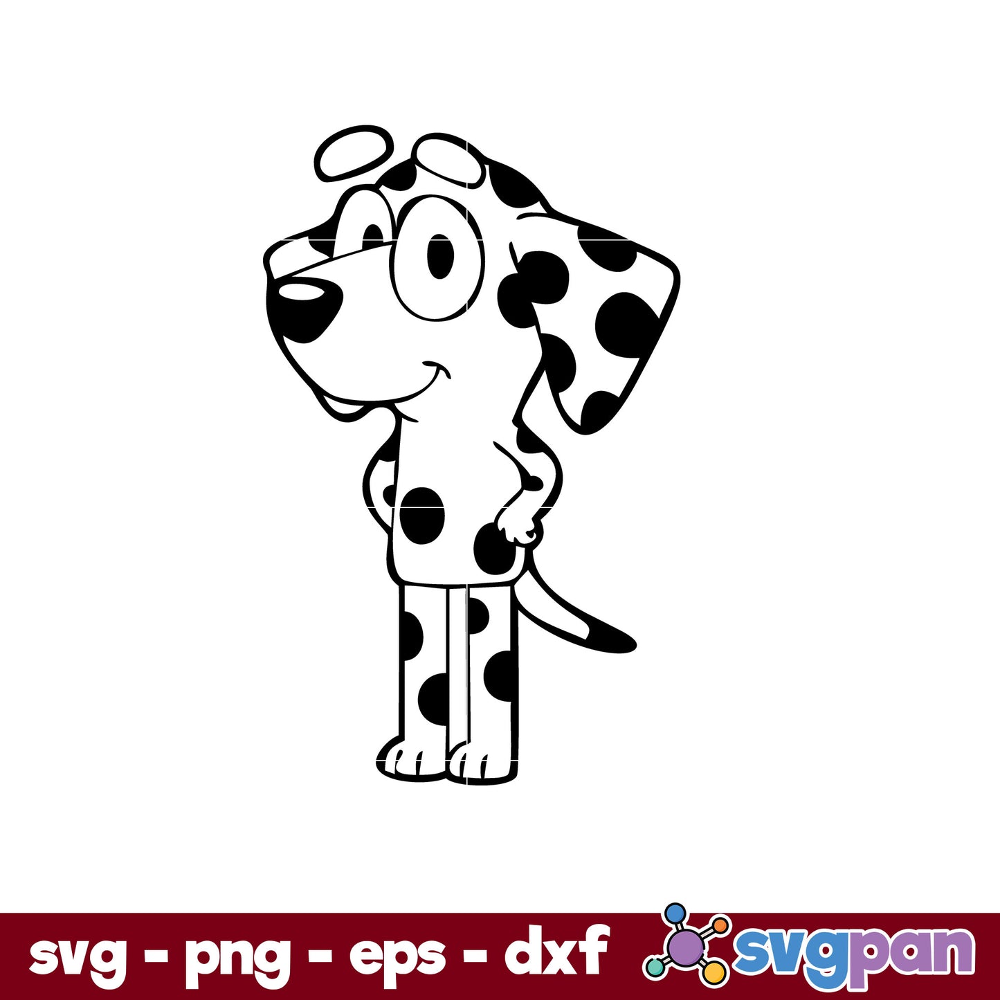 Chloe Bluey Friends Outline SVG, Bluey SVG, Cartoon SVG, PNG, DXF, EPS File.