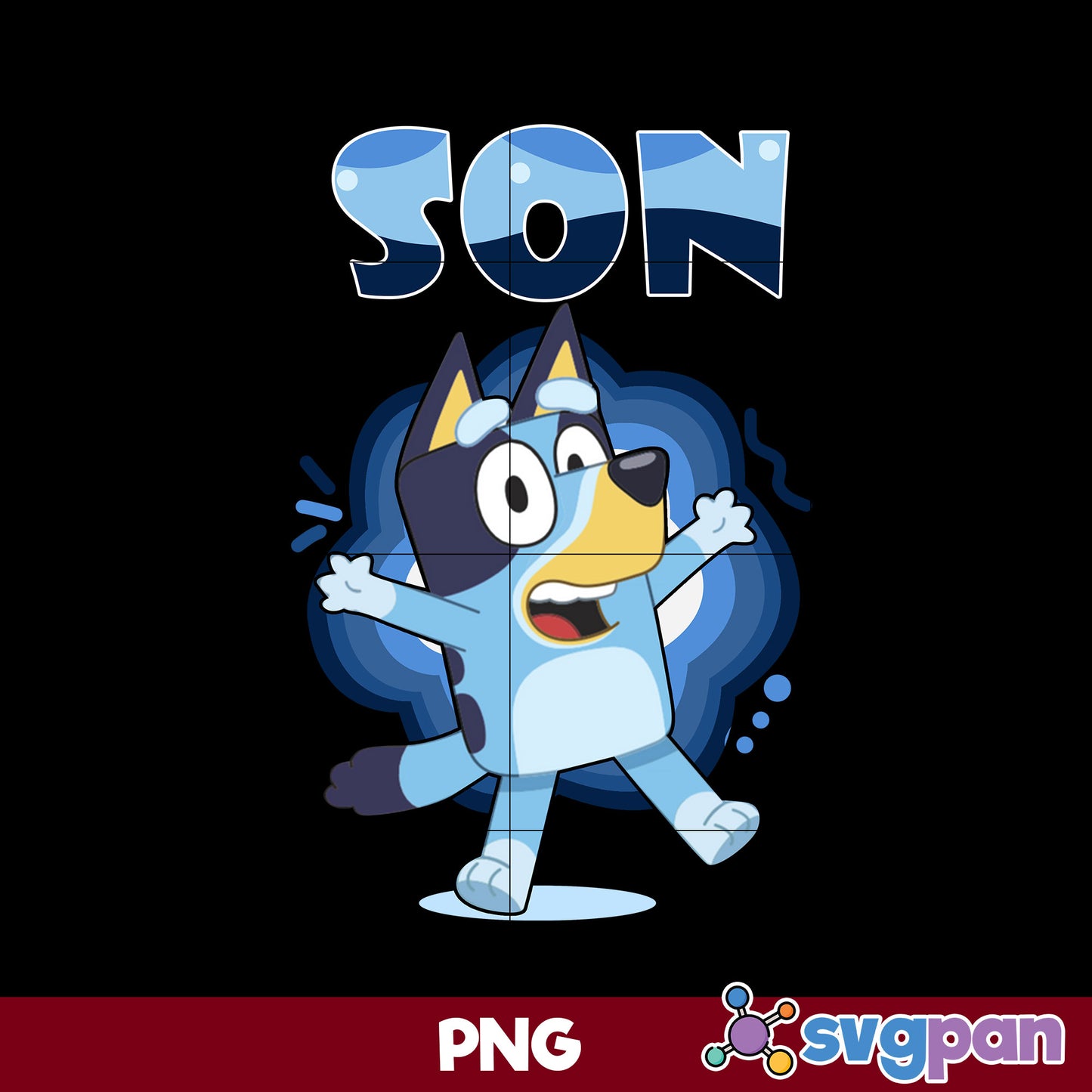 Son Bluey PNG, Bluey PNG, Cartoon PNG Digital File.