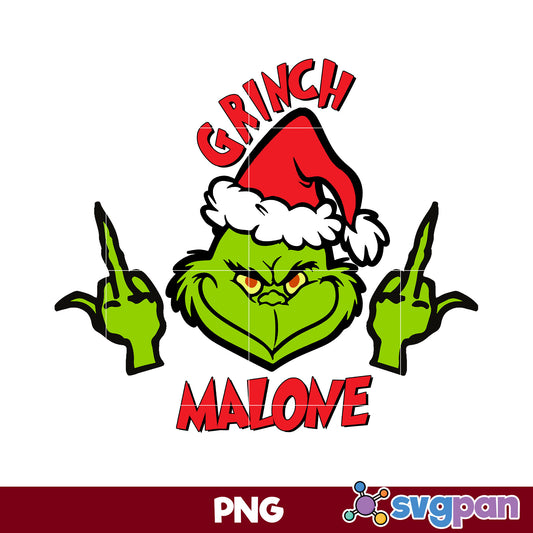 Grinch Malone Christmas PNG, Grinch Christmas PNG, Christmas PNG File.