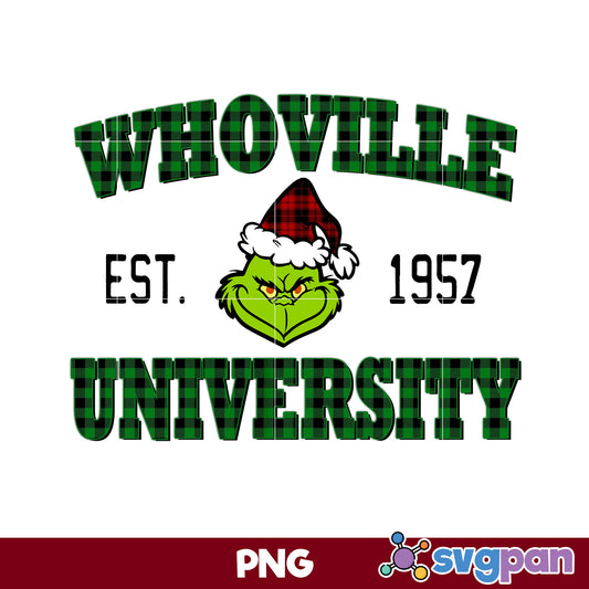 Whoville Est 1957 University Christmas PNG, Grinch Christmas PNG.