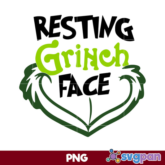 Resting Grinch Face PNG, Grinch Christmas PNG, Christmas PNG