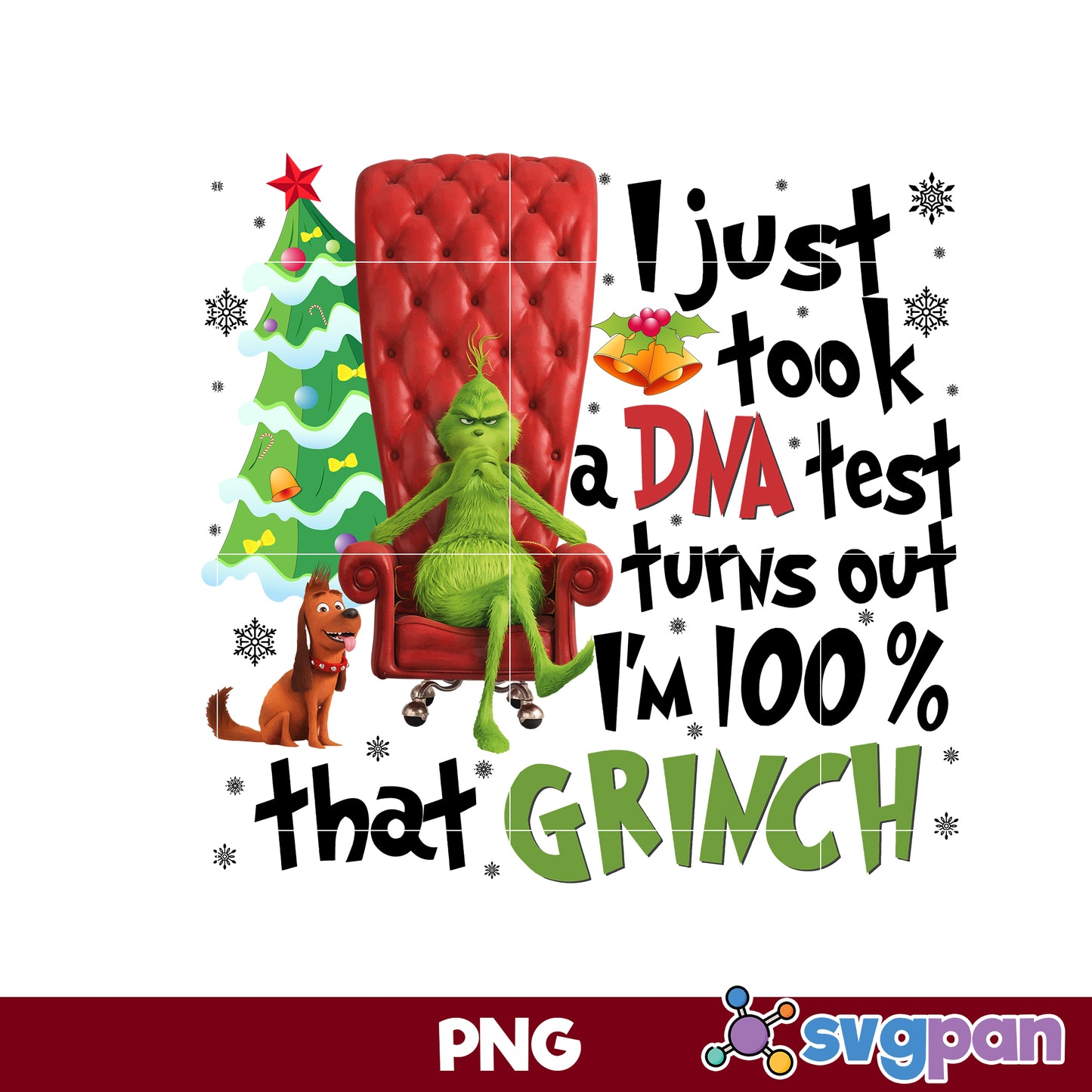 I Just Took DNA Test Turns Out I'm 100% That Grinch PNG, Christmas PNG