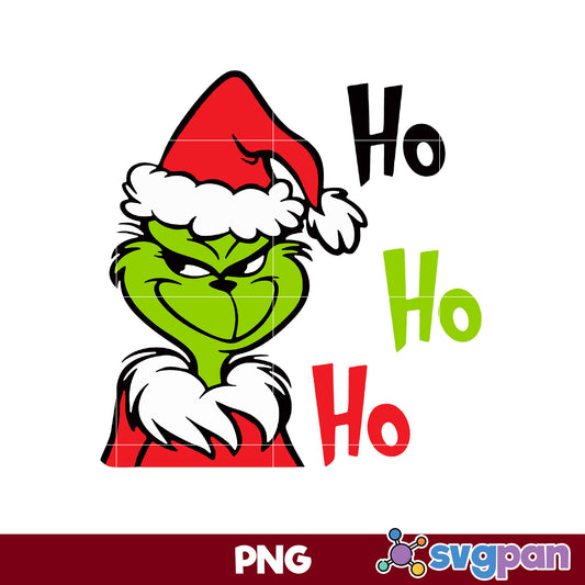 Ho Ho Ho Grinch Christmas PNG, Christmas PNG Digital File.