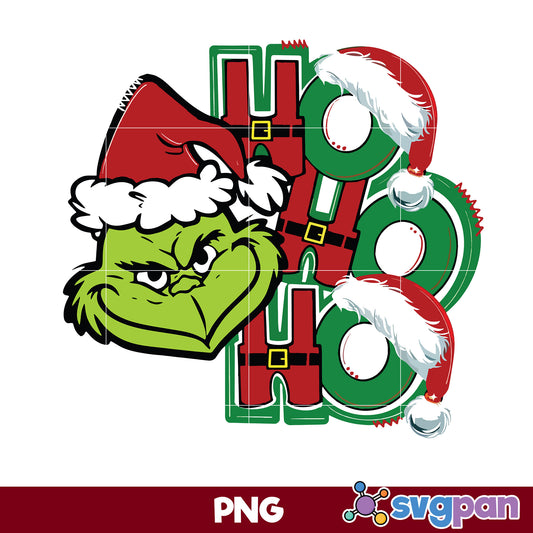 Ho Ho Ho Grinch Santa Christmas PNG, Grinch Christmas PNG, Christmas PNG.