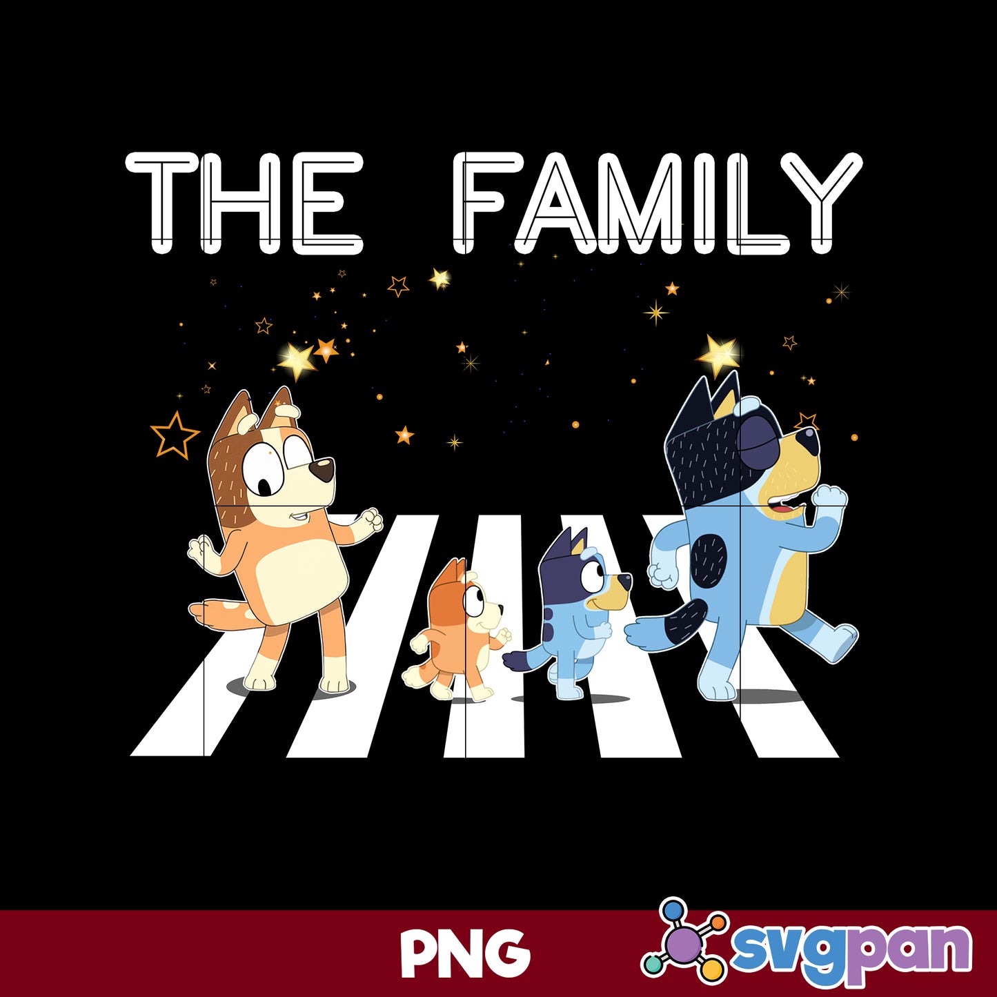 The Family Bluey PNG, Bluey PNG, Cartoon PNG Digital File.