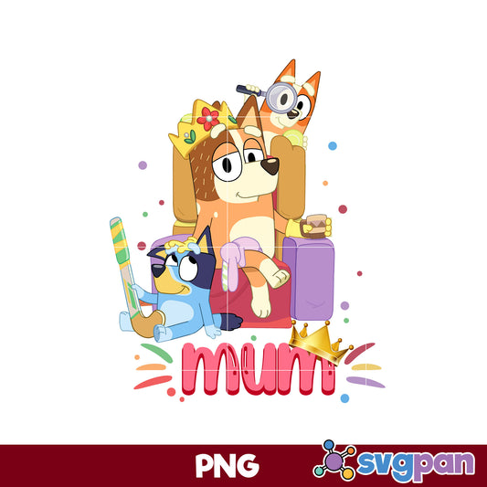 Mum Bluey Bingo PNG, Bluey PNG, Cartoon PNG Digital File.