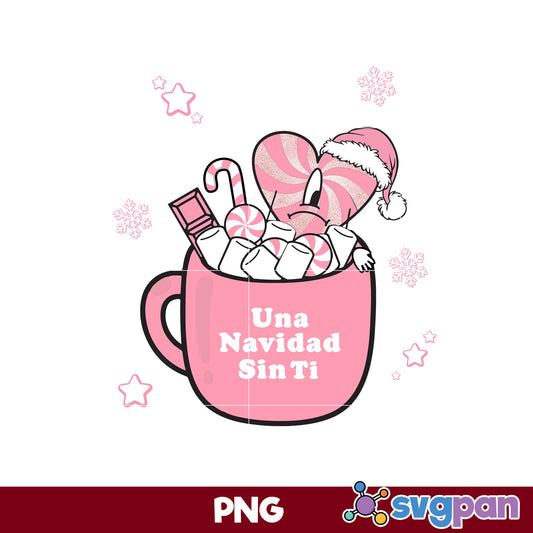 Una Navidad Sin Tin Christmas Coffee PNG, Bad Bunny Christmas PNG