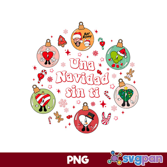 Una Navidad Sin Ti PNG,  Ornament Bad Bunny Christmas PNG