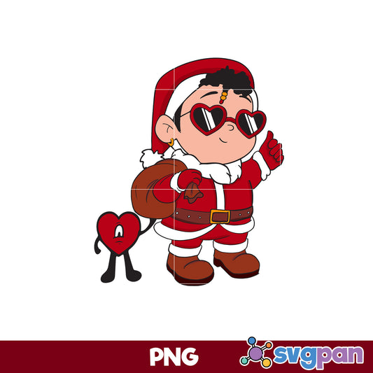 Baby Benito Santa Claus PNG, Bad Bunny Christmas PNG