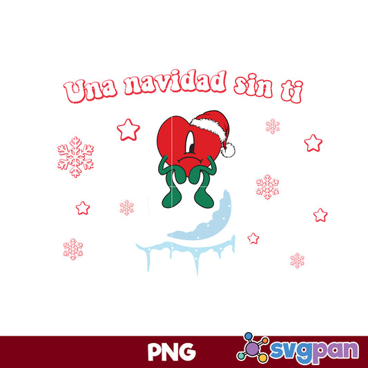 Una Navidad Sin Tin Heart PNG, Bad Bunny Christmas PNG