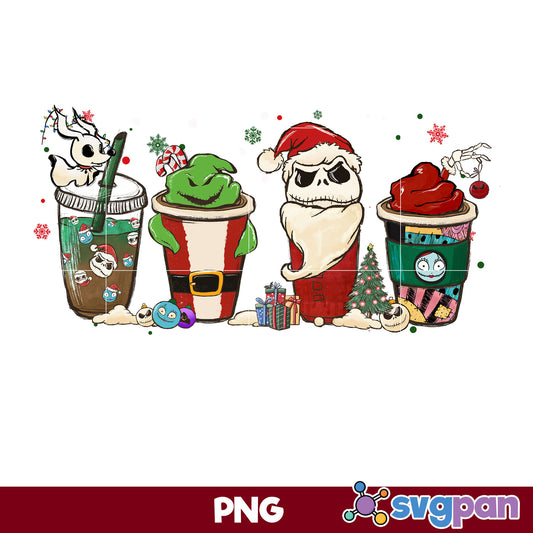 Jack Skellington Coffee Christmas PNG, Christmas Coffee PNG.