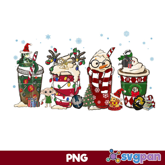 Snowman Christmas Coffee Drink PNG, Christmas Coffee PNG.
