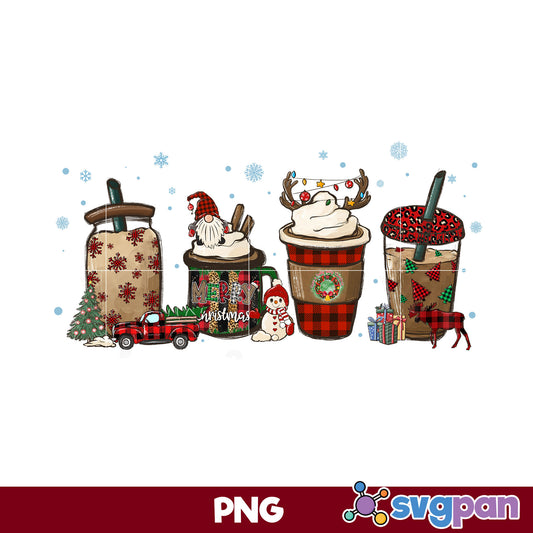 Gnome Coffee Christmas, Snowman Christmas Coffee PNG, Christmas PNG