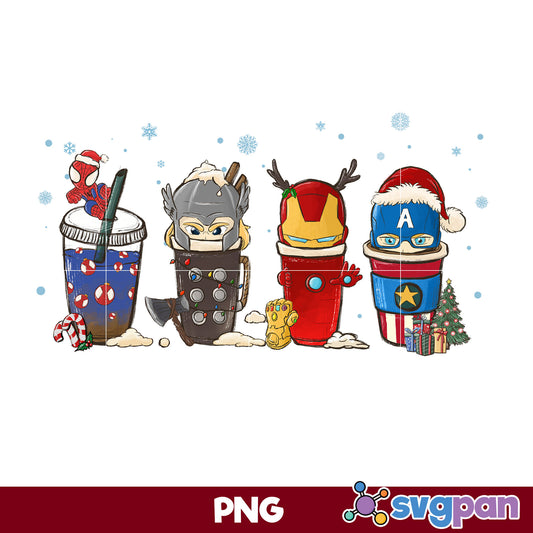 Superhero Christmas Coffee PNG, Christmas Coffee PNG