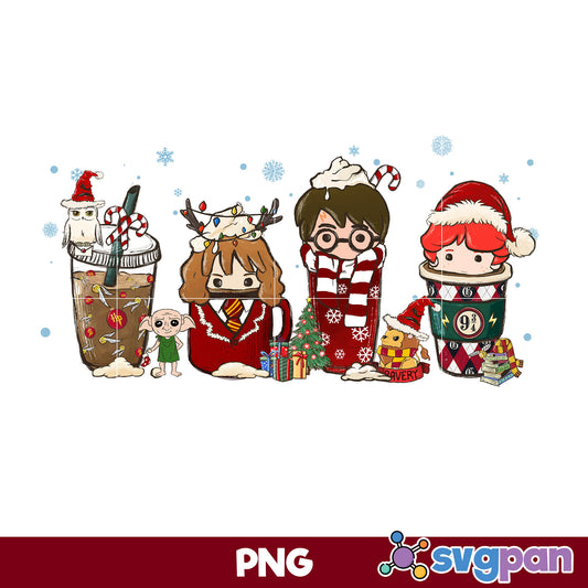 Friends Harry Potter Christmas Coffee PNG, Christmas Coffee PNG