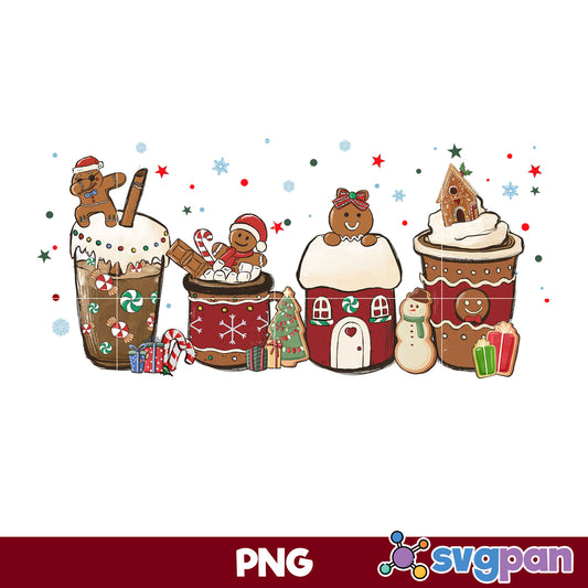 Gingerbread Santa Claus Christmas Coffee PNG, Christmas Coffee PNG.