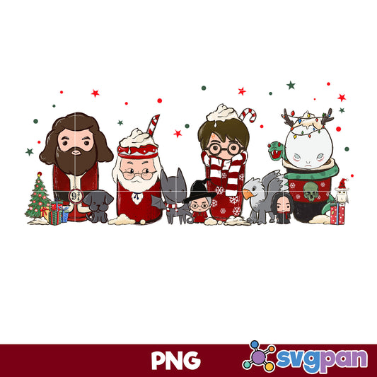 Harry Potter Friends Coffee Christmas PNG, Christmas Coffee PNG