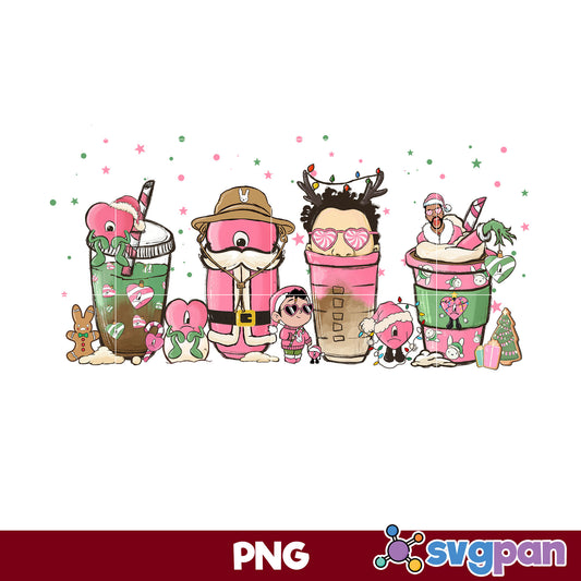 Bad Bunny Coffee Cups PNG, Bunny Christmas Coffee PNG