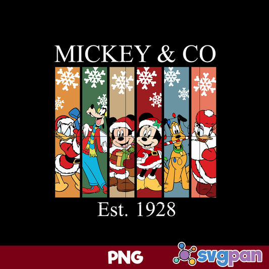 Mickey & Co Est.1928 Christmas PNG, Disney Christmas PNG.