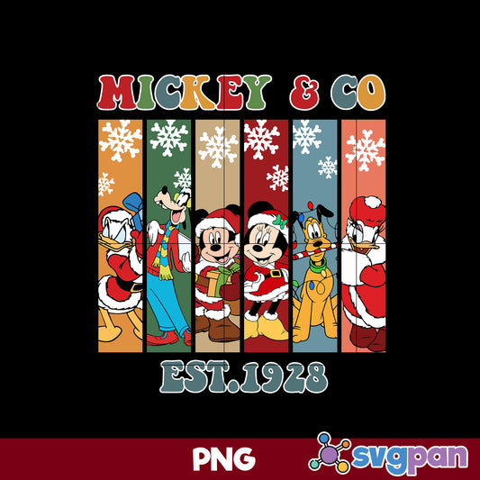 Mickey & Co Est.1928 PNG, Mickey & Co PNG, Christmas PNG.