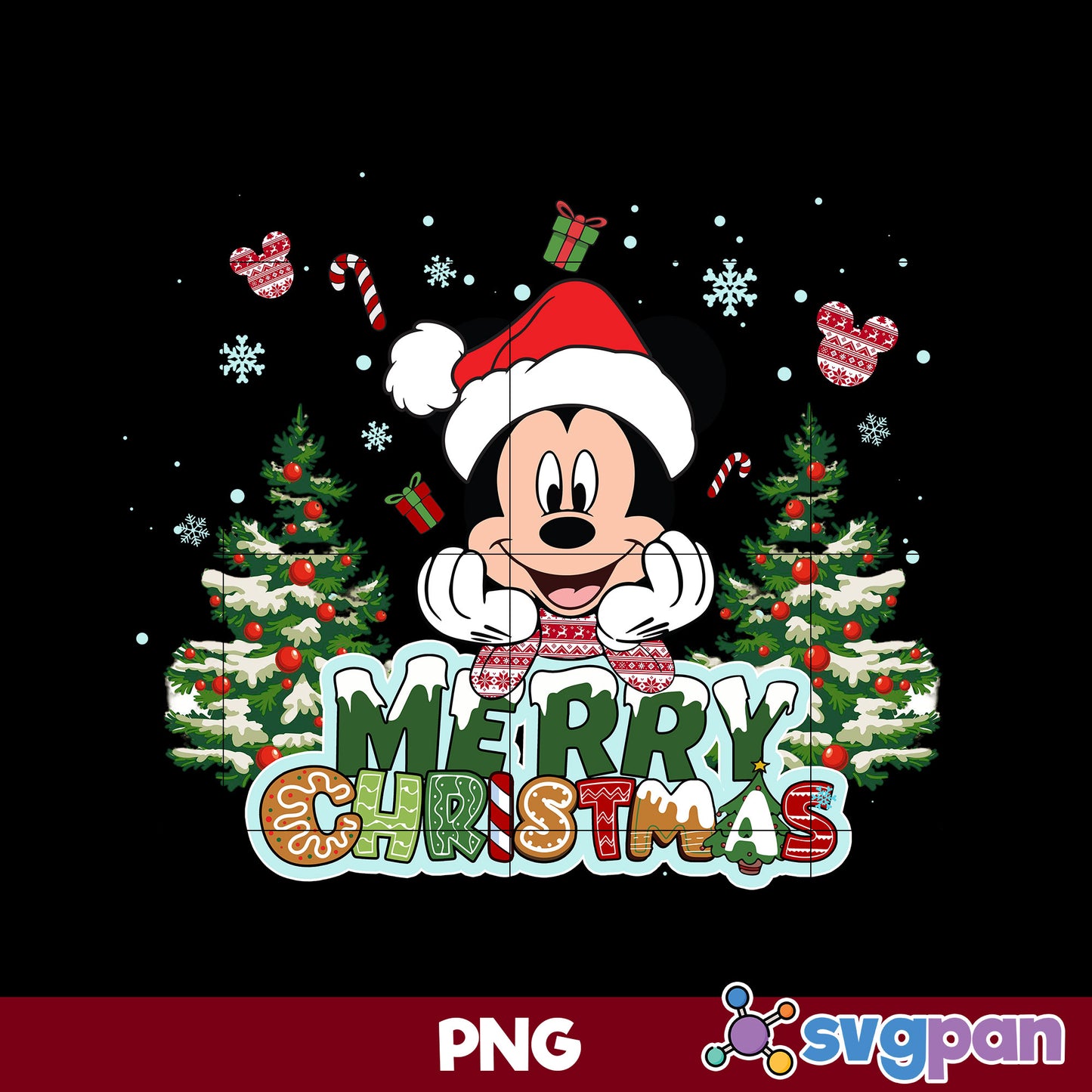 Mickey Merry Christmas PNG, Disney Christmas PNG Digital File.