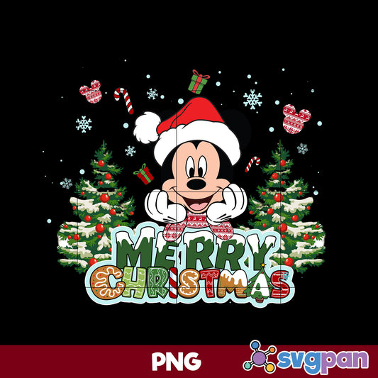 Mickey Merry Christmas PNG, Disney Christmas PNG Digital File.