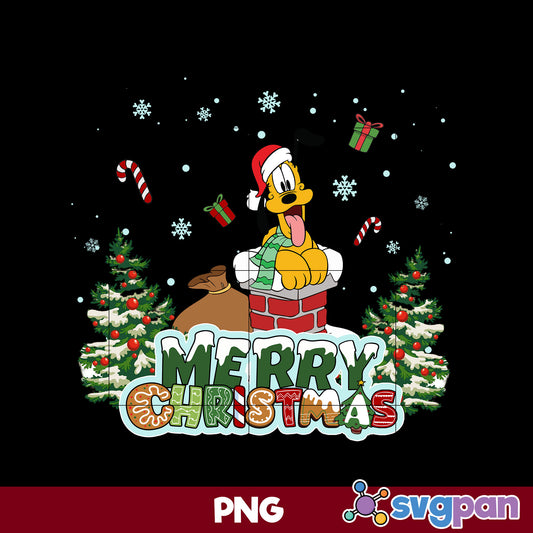 Pluto Santa Claus Christmas PNG, Disney Christmas PNG Digital File.