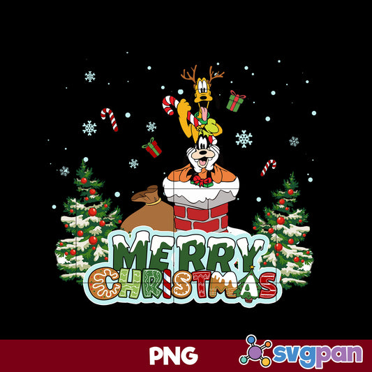 Pluto And Goofy Christmas PNG, Disney Christmas PNG, Christmas PNG File.