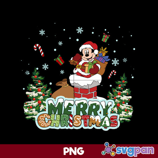Mickey Mouse Santa Claus Christmas PNG, Disney Christmas PNG File.