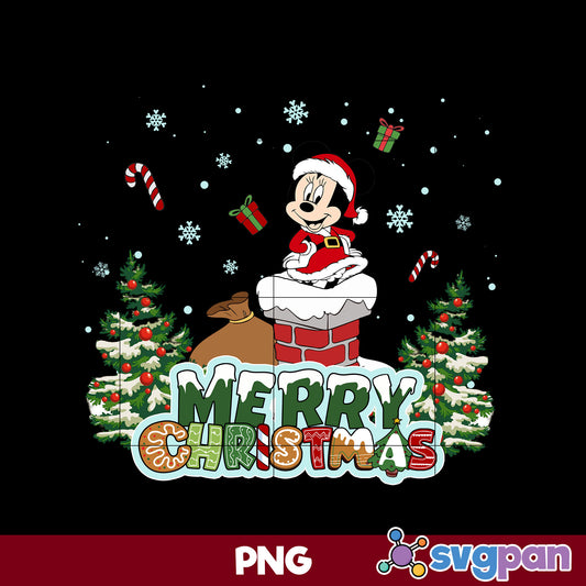 Minnie Mouse Christmas PNG, Disney Merry Christmas PNG File.