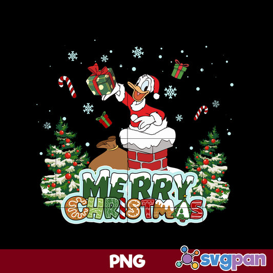 Donald Duck Christmas PNG, Disney Merry Christmas PNG File.