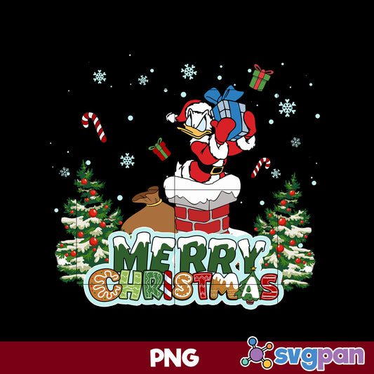 Donald Duck Santa Christmas PNG, Disney Christmas PNG.