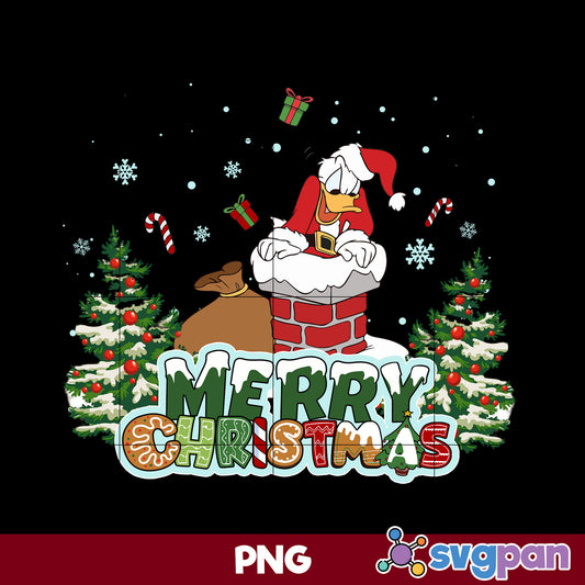 Donald Merry Christmas PNG, Disney Christmas PNG Digital File.