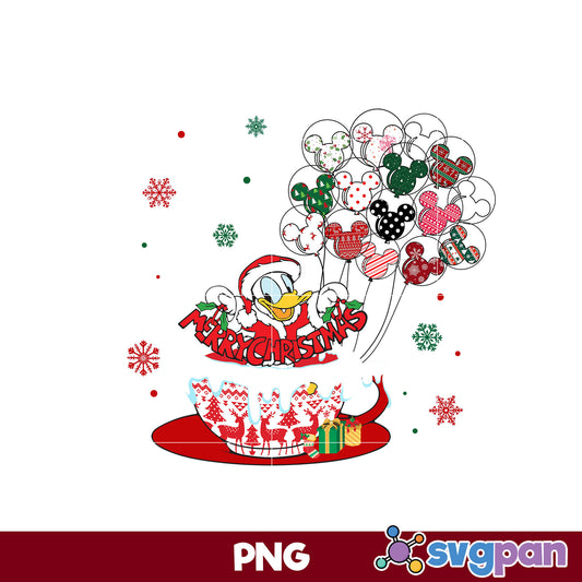 Donald Merry Christmas PNG, Disney Christmas PNG File.