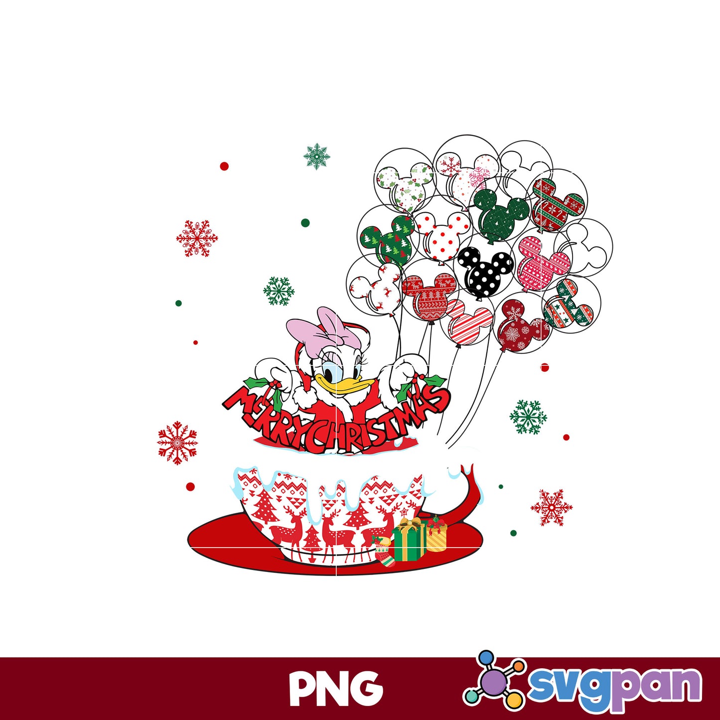 Daisy Merry Christmas PNG, Disney Christmas PNG, Christmas PNG File.