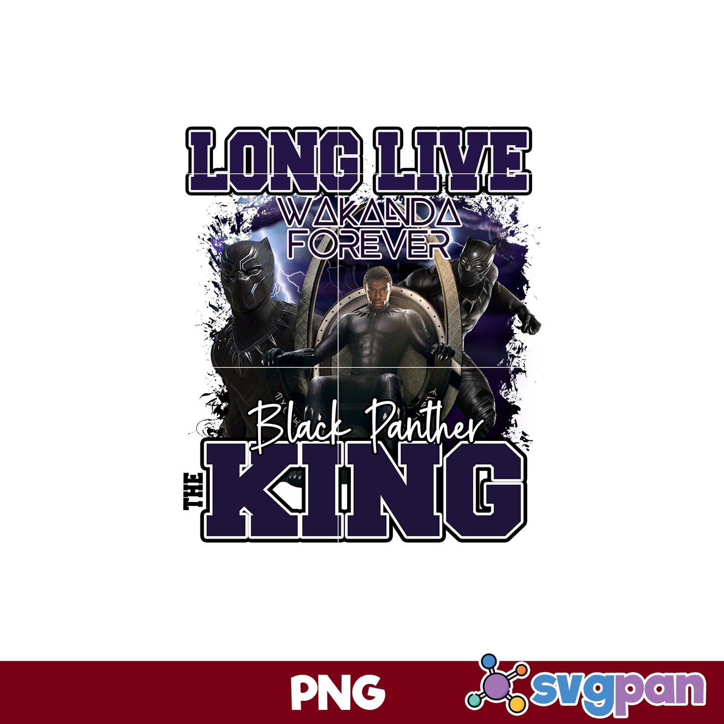 Long Time Wakanda Forever PNG, Black Panther The King PNG File