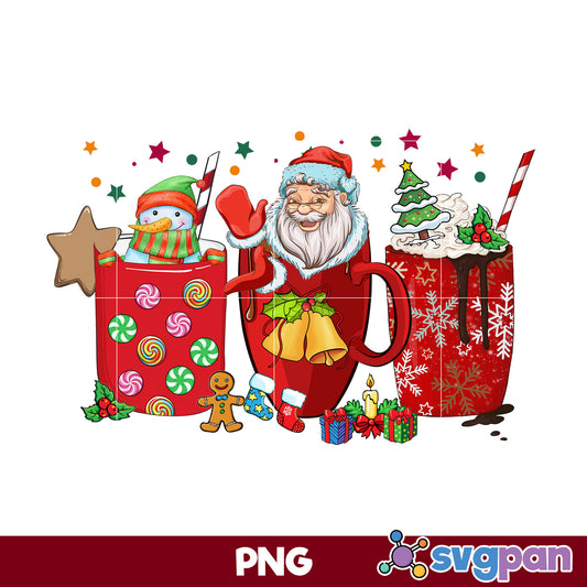 Santa Claus, Snowman Christmas PNG, Christmas PNG Digital File.