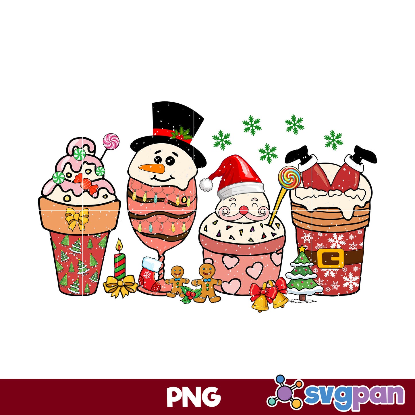 Santa Baby Christmas Coffee PNG, Snowman Christmas PNG, Christmas Candy PNG