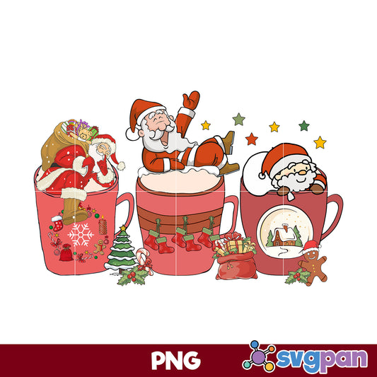 Santa Claus Christmas Coffee Drink PNG, Christmas Coffee PNG File.