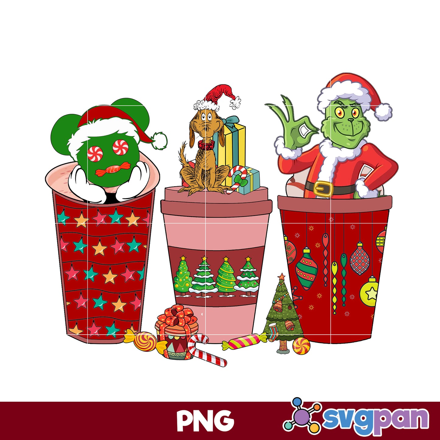 The Grinch Christmas Latte Coffee PNG, Christmas Coffee PNG File.