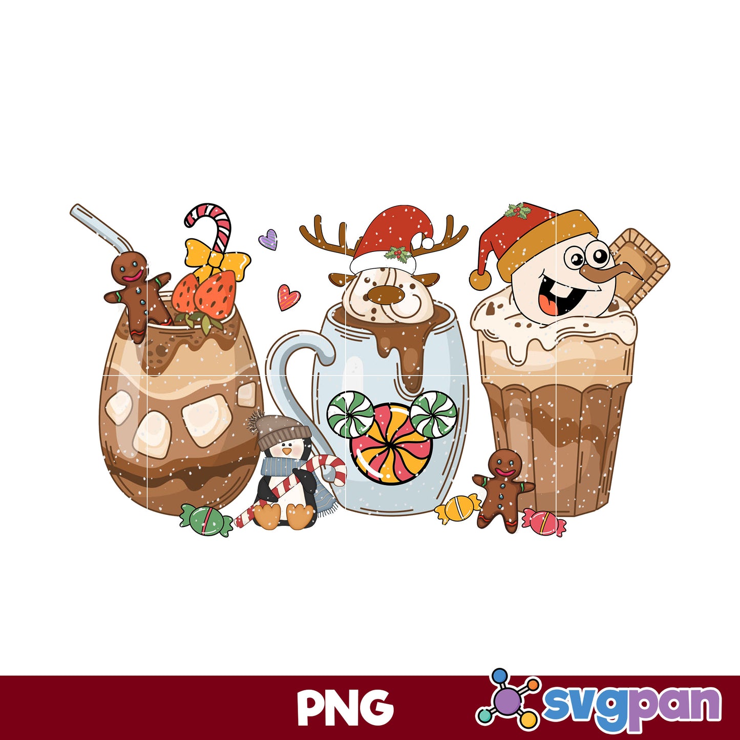 Snowman Christmas Coffee PNG, Christmas Coffee PNG File.