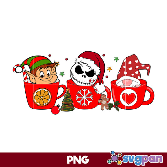 The Elf, Jack skellington Christmas Coffee PNG, Christmas Coffee PNG File.