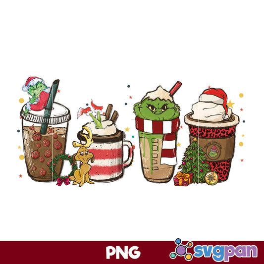 The Grinch Merry Christmas Coffee PNG, Christmas Coffee PNG File.