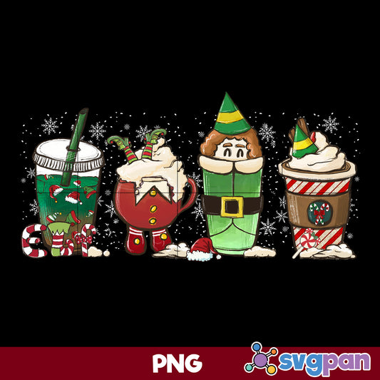 Santa Claus Ice Cream Christmas Coffee PNG, Christmas Coffee PNG File.